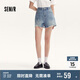 森馬（Semir）牛仔褲女寬松美式熱褲酷颯風(fēng)夏街頭毛邊短褲復(fù)古辣妹103324122010