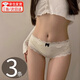 DUTRIEUX內(nèi)褲女純棉夏季薄款女士蕾絲內(nèi)褲女生性感純欲舒適少女褲頭中腰 波點(diǎn)蝴蝶結(jié)蕾絲純棉內(nèi)褲 3條 M 建議80-100斤