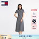 TOMMY JEANS【A字廓形】25夏季女裝氣質(zhì)收腰修身顯瘦連衣裙長(zhǎng)裙20383 藏青藍(lán)白條紋0A6 L