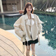 RHUDE FOG品牌女裝皮衣外套女2025春秋新款韓系高級感復(fù)古寬松顯瘦百搭翻領(lǐng) 白色 M