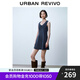 UR2025夏季新款女裝復(fù)古學(xué)院風(fēng)休閑無袖牛仔連衣裙UYY850163 靛藍(lán) M