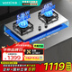 華帝（VATTI）官方補(bǔ)貼20%家用燃?xì)庠?.2kw大火力臺(tái)嵌兩用雙爐頭不銹鋼一級(jí)能效可調(diào)節(jié)開(kāi)孔i10316A 天然氣 灶具