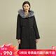 哥弟真的好（GIRDEAR）女裝狐貍毛領(lǐng)兔毛皮內(nèi)膽寬松派克棉服外套女A400599 黑 S (2碼)
