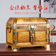 尋檀金絲楠木首飾盒復古實(shí)木珠寶箱古典鏡箱妝奩盒結婚飾品收納盒送禮 金絲楠木首飾盒 30*20*23cm