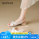 達(dá)芙妮（DAPHNE）露趾涼鞋女2025新款夏季外穿時(shí)尚高級(jí)感魚嘴涼拖絕美不累腳單鞋子 米色 37