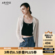 艾諾絲雅詩【商場同款】2025夏季新品透視針織衫開衫外套上衣女40411899 白色 M