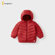童泰（TONGTAI）寶寶羽絨服冬季嬰兒衣服外出連帽鴨絨外套兒童三防上衣紅色100cm