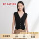 EP雅瑩女裝 時(shí)尚直身針織馬甲背心 夏季商場(chǎng)同款9022A 黑色 M