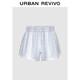 UR2025秋季新款女裝休閑條紋松緊腰超寬松短褲UWH650073