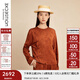 例外（EXCEPTION）春夏襯衣薄設(shè)計(jì)感優(yōu)雅古典新中式女裝襯衫 深橙/29 XL