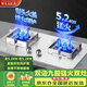 好太太億美天然氣燃?xì)庠铍p灶家用煤氣灶5.2KW猛火臺式嵌入式猛火爐具不銹鋼方架雙九頭JZT-KB07T