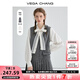 VEGA CHANG時(shí)尚套裝女2025年春秋季新款小香風(fēng)背心裙+系帶襯衫休閑兩件套 雜灰色（連衣裙） M