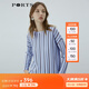 PORTS寶姿 商場同款新品女裝氣質(zhì)百搭條紋針織上衣LL8K414RKE004 貝爾藍(lán) S