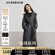 紅袖【甄絨系列】雙面呢大衣冬季2024新款女裝高端氣質(zhì)連帽領(lǐng)毛呢外套 深灰080 L