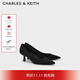 CHARLES&KEITH簡(jiǎn)約通勤尖頭高跟鞋單鞋婚鞋女鞋子女生日禮物CK1-60361352 Black Textured黑色紋理 36