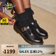 馬?。―R.MARTENS）Polley夏舒適百搭通勤T字光面皮淺口皮鞋瑪麗珍鞋 黑色 38