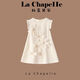 La Chapelle拉夏貝爾女童夏季連衣裙2025新款多巴胺純色公主裙兒童花朵裙子 米色 140 建議身高131-140cm