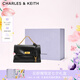 CHARLES&KEITH中號(hào)kerry郵差包單肩包斜挎包包女包生日七夕禮物CK2-80782515 Black黑色 中包