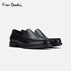 皮爾卡丹（pierre cardin）男鞋商務(wù)休閑皮鞋男正裝低幫套腳鞋舒適軟底軟面一腳蹬樂(lè)福鞋 輕底軟面羊皮款（黑色） 39