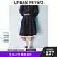UR2025春季新款女裝輕復(fù)古學(xué)院風(fēng)撞色抽繩牛仔半裙UYU850009 藍(lán)色 (有內(nèi)襯) M