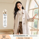 香影牛角扣羊毛雙面呢大衣女2024秋冬新款氣質(zhì)小個(gè)子米色毛呢外套 米色 S