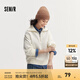 Semir衛(wèi)衣女純色半開襟衣服溫柔百搭秋休閑風寬松落肩套頭衫ins潮 奶白10501 M