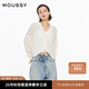 moussy 女裝新品clean fit簡(jiǎn)約通勤風(fēng)針織開(kāi)衫028IS470-3071 010白色 均碼