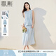 香影輕熟風(fēng)藍(lán)色套裝裙女2025夏裝新款無袖半身裙萊賽爾天絲兩件套 藍(lán)色 M 160/84A/95-110斤