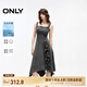 ONLY【七夕禮物】時(shí)髦方領(lǐng)吊帶中長(cháng)裙牛仔連衣裙女|12514 J09深牛仔灰色 XS