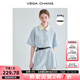 VEGA CHANG黑色連體短褲女夏2025年新款高級感娃娃領(lǐng)小個(gè)子連體衣 藍(lán)色 M