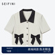 詩(shī)凡黎（'SEIFINI）【商場(chǎng)同款】?jī)?yōu)雅小香風(fēng)短外套2024夏新款千金上衣女3E4510901 黑色 短 M 160/84A