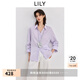 LILY2025夏新款女裝棉麻簡約氣質(zhì)法式寬松休閑紫色長袖襯衫外套 801紫色 M