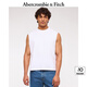 ABERCROMBIE & FITCH男裝25夏季新款美式復(fù)古重磅寬松廓形純色無袖T恤KI124-5058 白色 S (175/92A)