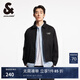 杰克·瓊斯（JACK&JONES）25年男裝春秋款外套男多色商務(wù)休閑夾克翻領(lǐng)100%純棉行政夾克短款 E40黑色 XL