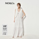 MO&Co.連衣裙2025夏新品度假風(fēng)可調(diào)節(jié)吊帶裙法式長裙蛋糕裙MBE2DRST08 本白色 S /160