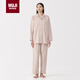 無(wú)印良品（MUJI）女式 無(wú)側縫法蘭絨 睡衣 家居服套裝  淺粉紅色5A M