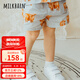 Milkbarn夏季兒童短褲 1-8歲寶寶純棉褲子休閑五分褲男女童中褲 灰藍(lán)牦牛 90 cm