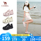 駱駝（CAMEL）洞洞鞋女清涼戶外沙灘鞋厚底包頭涉水溯溪鞋 L25M162035 粉色 38 