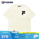 FILA FUSION斐樂潮牌情侶短袖街頭寬松純棉短袖T恤男女短T