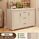 幻狐斗柜收納柜美式五斗柜臥室儲物柜客廳靠墻斗櫥家用柜子床尾置物柜 【100CM暖白】?jì)砷T(mén)三抽