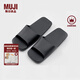 無印良品（MUJI）男女通用 EVA 浴室拖鞋 男鞋女鞋一字拖 室內(nèi)家居洗澡 炭灰色 27.5 cmL-XL/45碼（2.5）