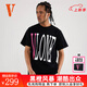 VLONE【StapleHoodle】春夏男女同款經(jīng)典大LOGO美潮純棉男士短袖T恤 黑粉-經(jīng)典大V款 L
