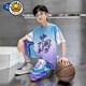 G.DUCKKIDS兒童夏季套裝2025新款男童速干套裝短袖運(yùn)動(dòng)服帥氣休閑夏裝兩件套 紫色23號中國風(fēng)套裝 薄款 150 碼適合140-150cm【65-80斤】