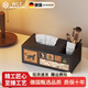 WCZ德國車載抽紙盒創(chuàng)意家用客廳中古風(fēng)皮革紙巾盒多功能桌面收納盒 【A款】古韻雅趣雙格紙巾盒