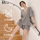 MOXTOC帶胸墊睡衣女輕奢時(shí)尚寬松舒適V領(lǐng)短袖短褲家居服套裝可外穿 經(jīng)典灰（套裝） L （建議100~120斤）
