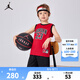 NIKE JORDAN 耐克AJ籃球服套裝23號(hào)球衣夏季兒童籃球背心+短褲2件套 正黑色 130 /64 【建議身高116-122cm】
