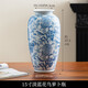 瓷器擺件工藝品客廳青花瓷花瓶釉下彩手繪陶瓷新中式博古架裝 鳥 15寸淡藍花鳥蘿卜瓶