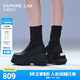 DAPHNE LAB【吳海媛萬(wàn)妮達(dá)同款】方糖厚底短靴 早秋復(fù)古時(shí)尚切爾西襪靴女 經(jīng)典黑【博主同款】 37