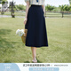 香影藏青色a字高腰半身裙女2025夏季新款傘裙垂感氣質(zhì)通勤中長(zhǎng)裙 藏青 M 160/84A/95-110斤