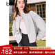 百圖betu女裝秋季新款短外套下擺抽繩設(shè)計帥氣戶外外套女2408T56 灰色 L